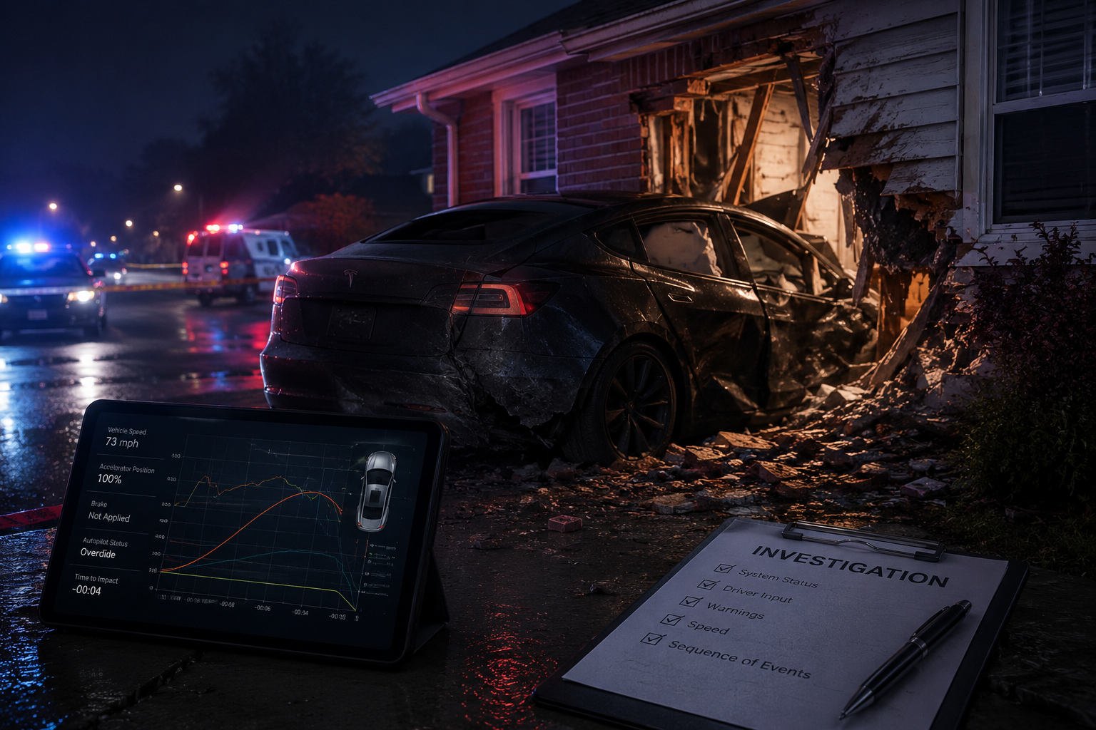 A 73-MPH Tesla Crash, but Who Was in Control?