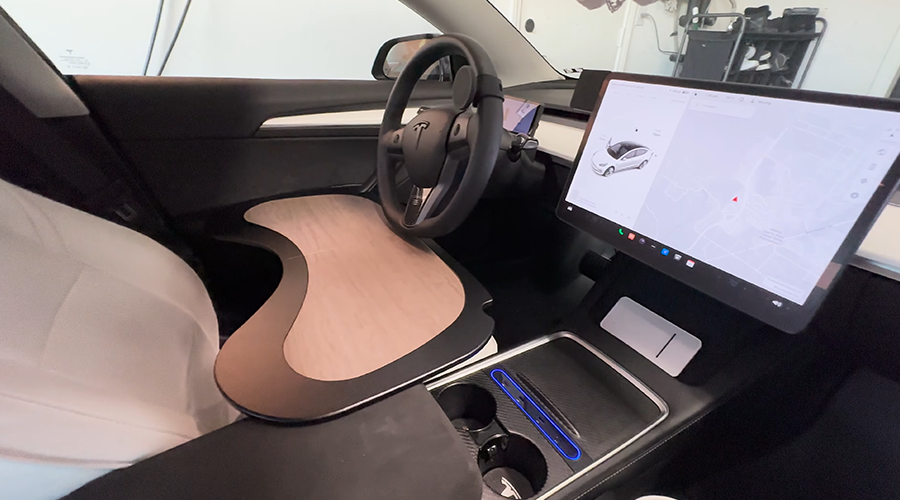The Foldable Tesla Table Tray That Transforms Your Driving Experience