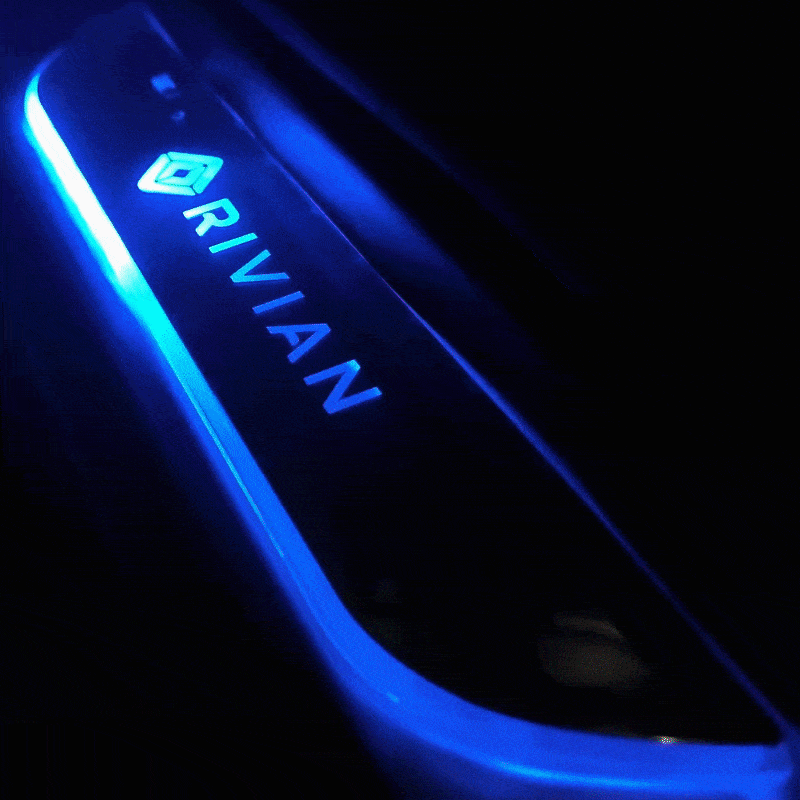 Illuminated Door Sill Covers Protector for R1T R1S LED Light Plates Trim Welcome Pedal for Rivian