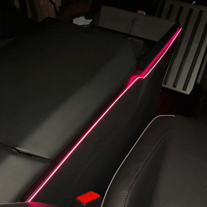 Cybertruck Interior Ambient Lighting Center Console RGB Chasing Lights LED Light Strip with OEM Screen Control