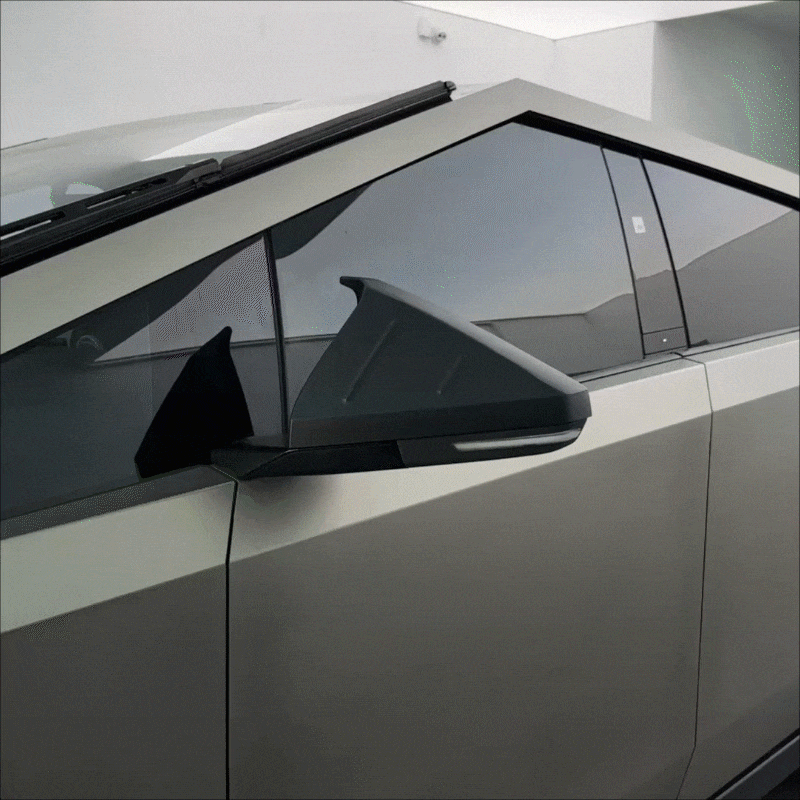 Cybertruck Side Mirror Cover Futuristic Tactical Horn-Style Rearview Mirror Caps ABS Protective Overlay