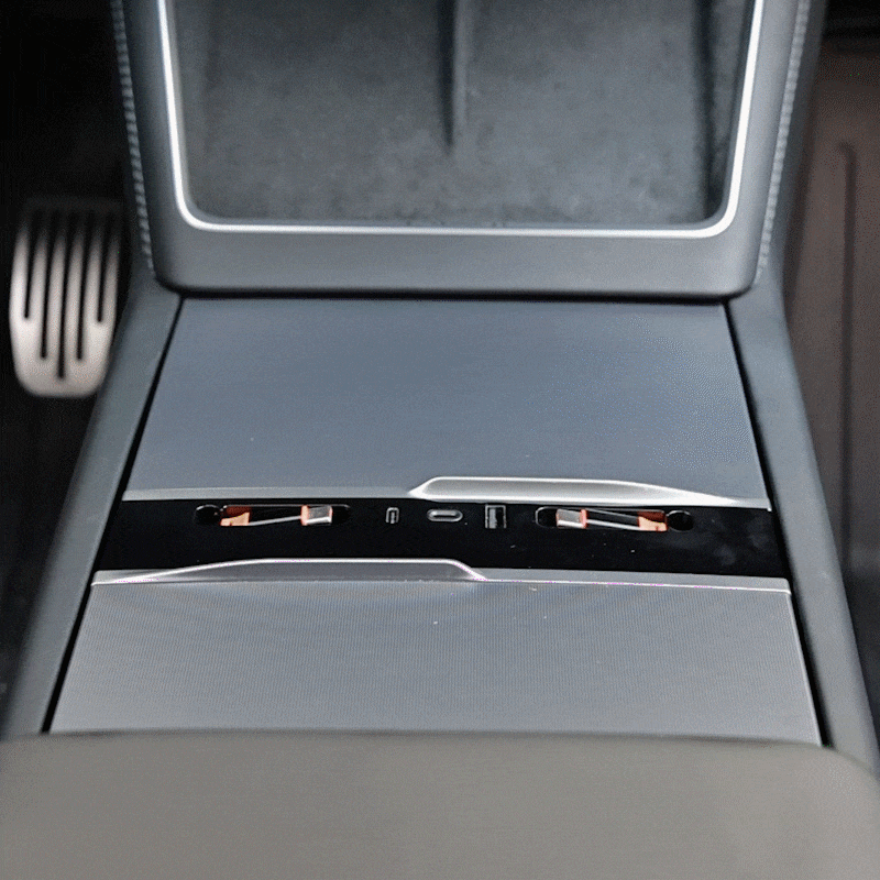 Model Y Juniper Ambient USB Hub & Rear Vent Expansion with Fast-Charge Cables & Strongest Magnet Phone Mount