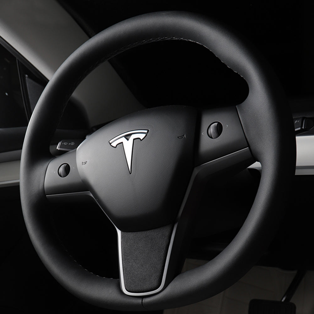 Customized Model 3 Y Steering Wheel Middle frame Cover Alcantara Suede Cover for Tesla
