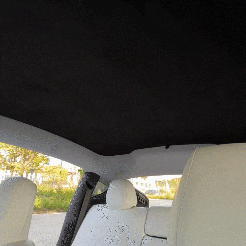 Model Y Juniper/ 3 Highland Sunshade Silicone Electrostatic Glass Sunroof Shade Heat Insulation UV Protection Faux Suede Sun Visor