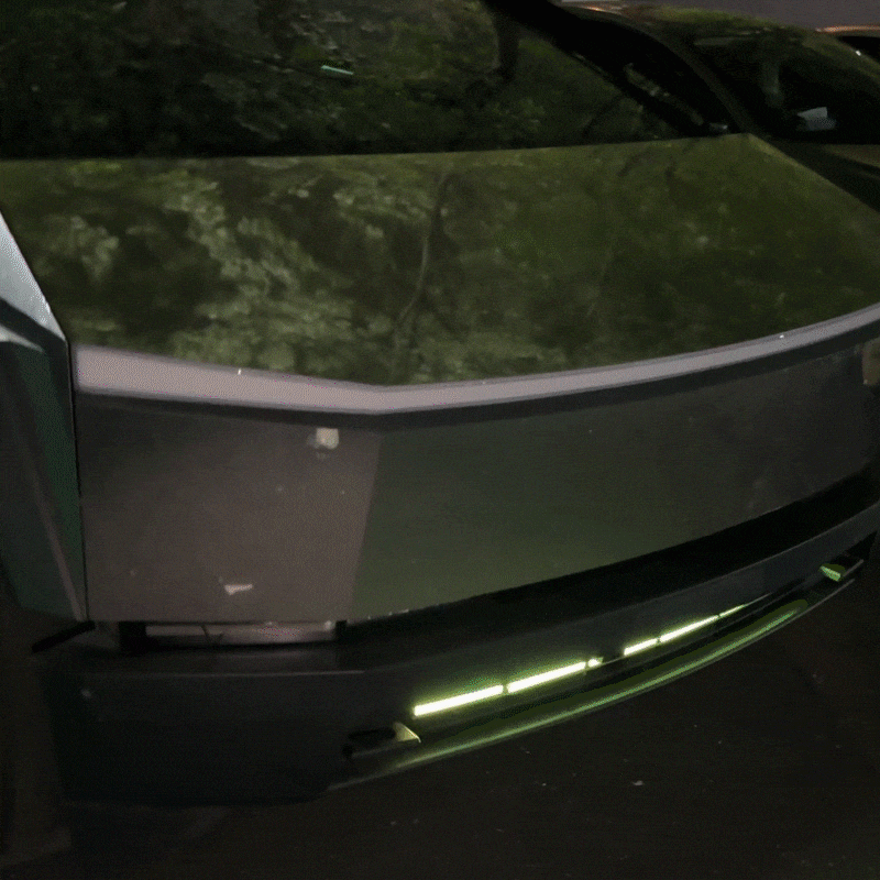 Cybertruck Front Bumper Insert RGB LED Off-Road Light Bar Auxiliary Lighting Upgrade 2.0 with Factory Screen Control