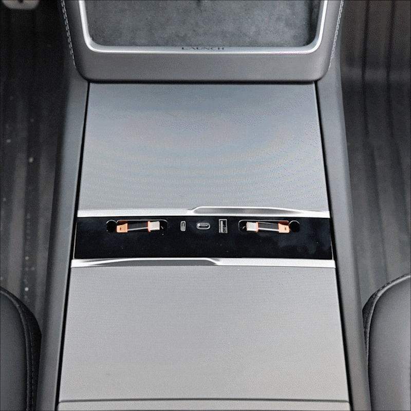 Model Y Juniper Ambient USB Hub & Rear Vent Expansion with Fast-Charge Cables & Strongest Magnet Phone Mount