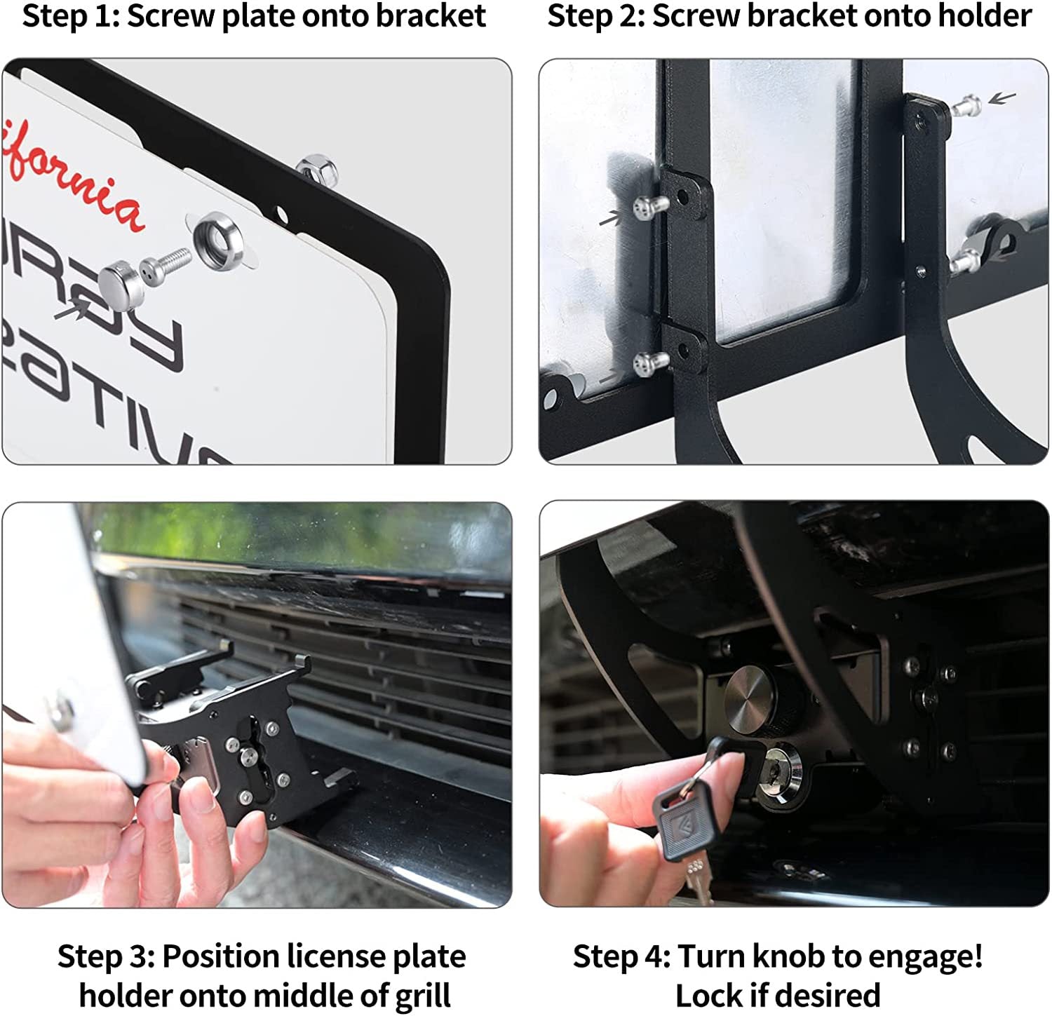 No Drill License Plate Holder Frame Model 3 Y Aluminum Alloy Front License Plate Covers Matte for Tesla
