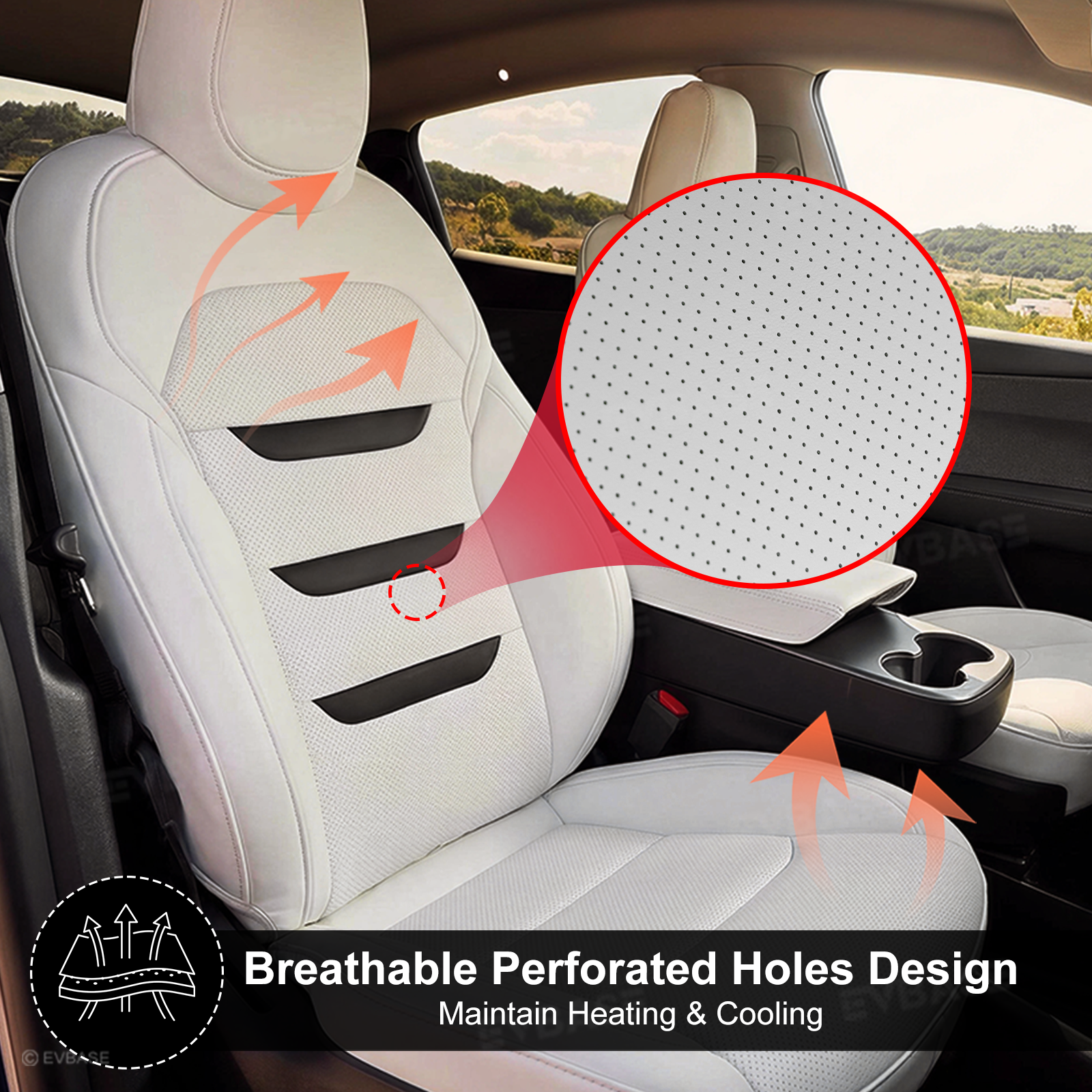 Model Y Juniper Standard Seat Covers NAPPA Leather Seat Protector 3-lined Insignia Design