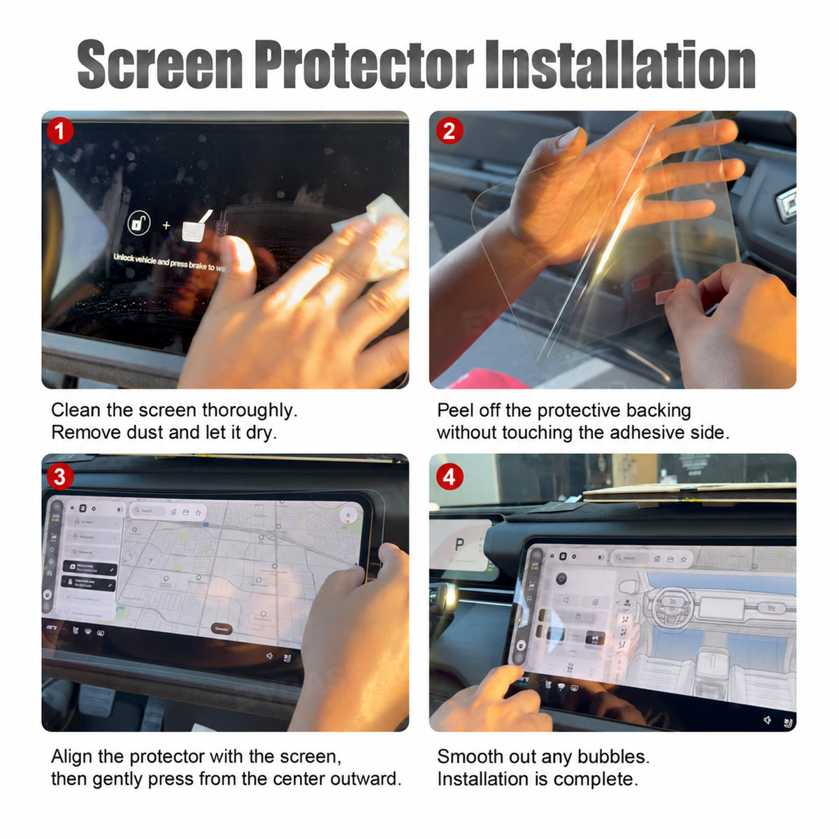 Screen Protector for Rivian R2 Center Touchscreen & Instrument Cluster HD Clear Tempered Glass Screen Protector Set