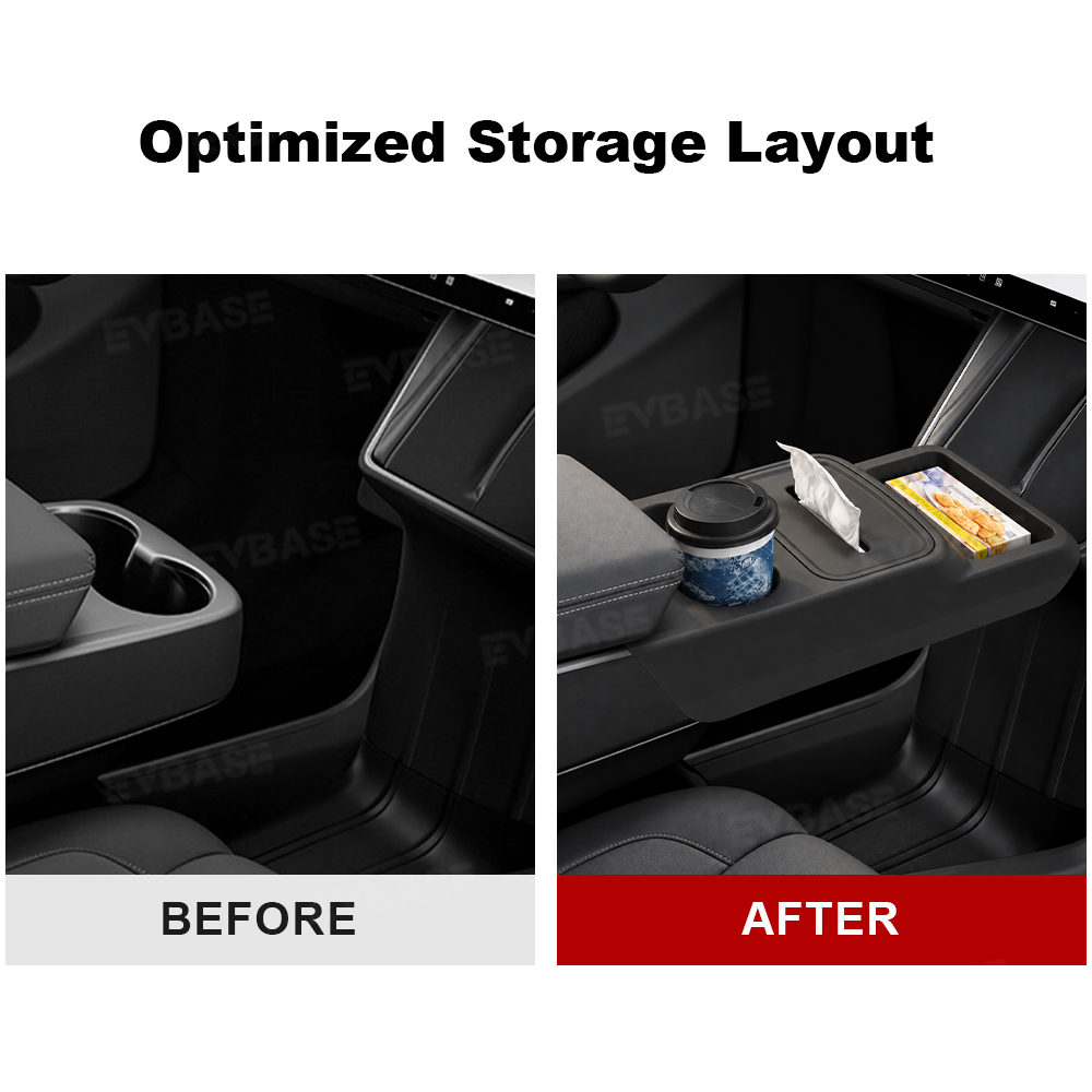 Model Y Juniper Standard Center Console Organizer Tray with Cup Holder & Tissue Box Holder