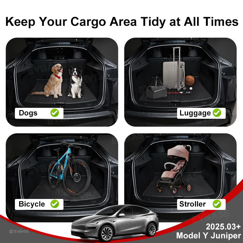 Model Y Juniper Full Coverage Floor Mats with Door Sill Protection TPE Anti-Slip Trunk Mats Cargo Liners Back Seat Covers All Weather Protection