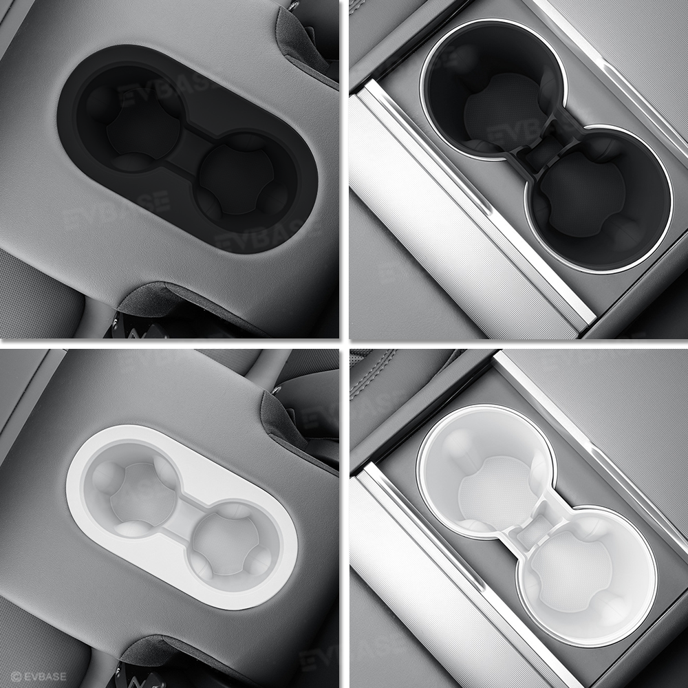 Model Y Juniper Cup Holder Center Console &Rear Armrest Cup Insert Silicone Tesla Water Bottle Organizer