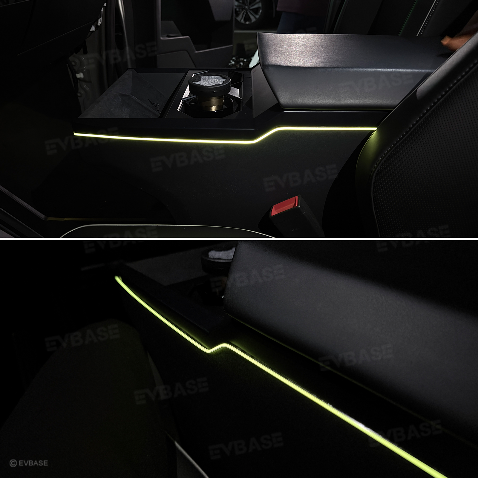 Cybertruck Interior Ambient Lighting Center Console RGB Chasing Lights LED Light Strip with OEM Screen Control