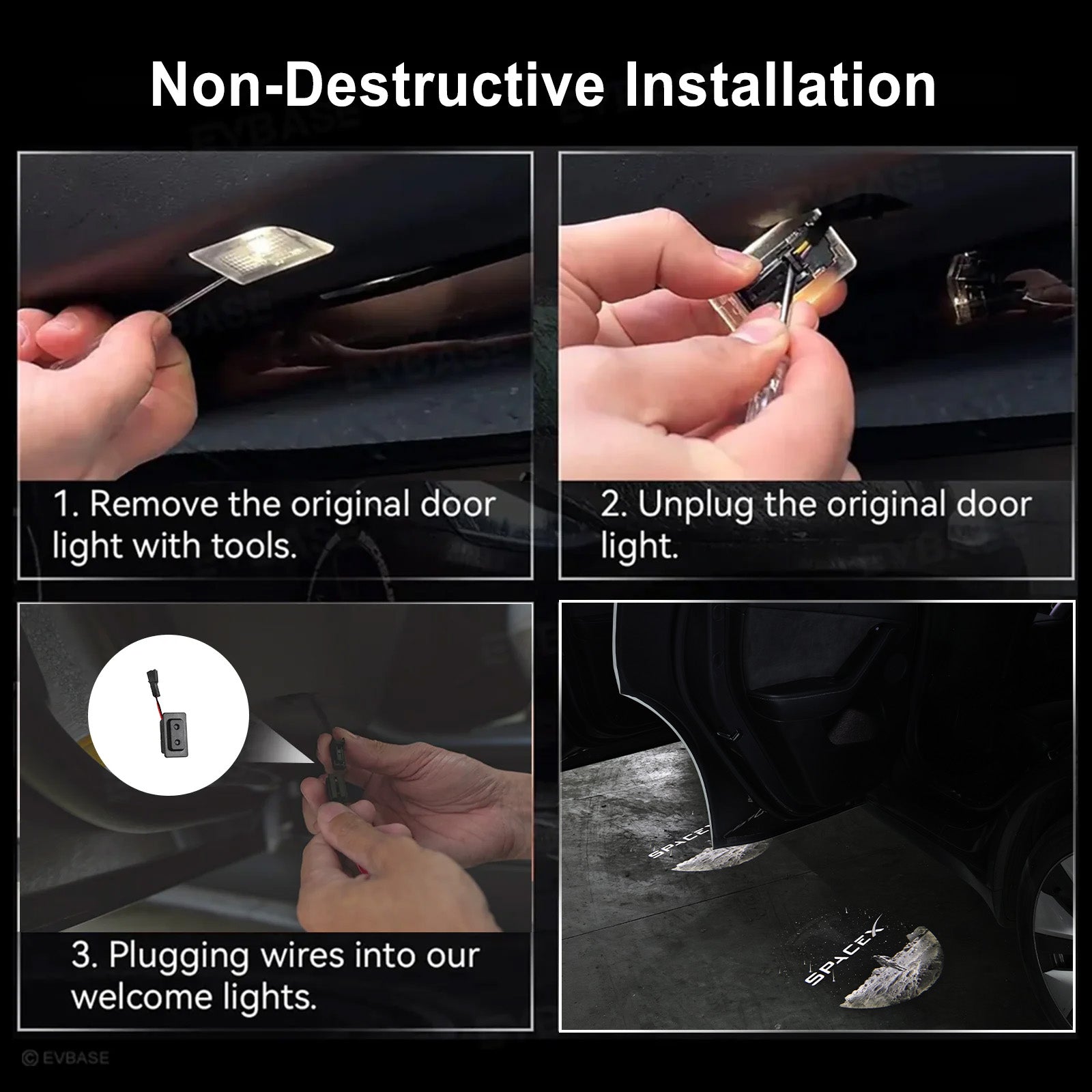 Model Y/3 Door Light Projector with Space Martian Style Puddle Lights for Tesla