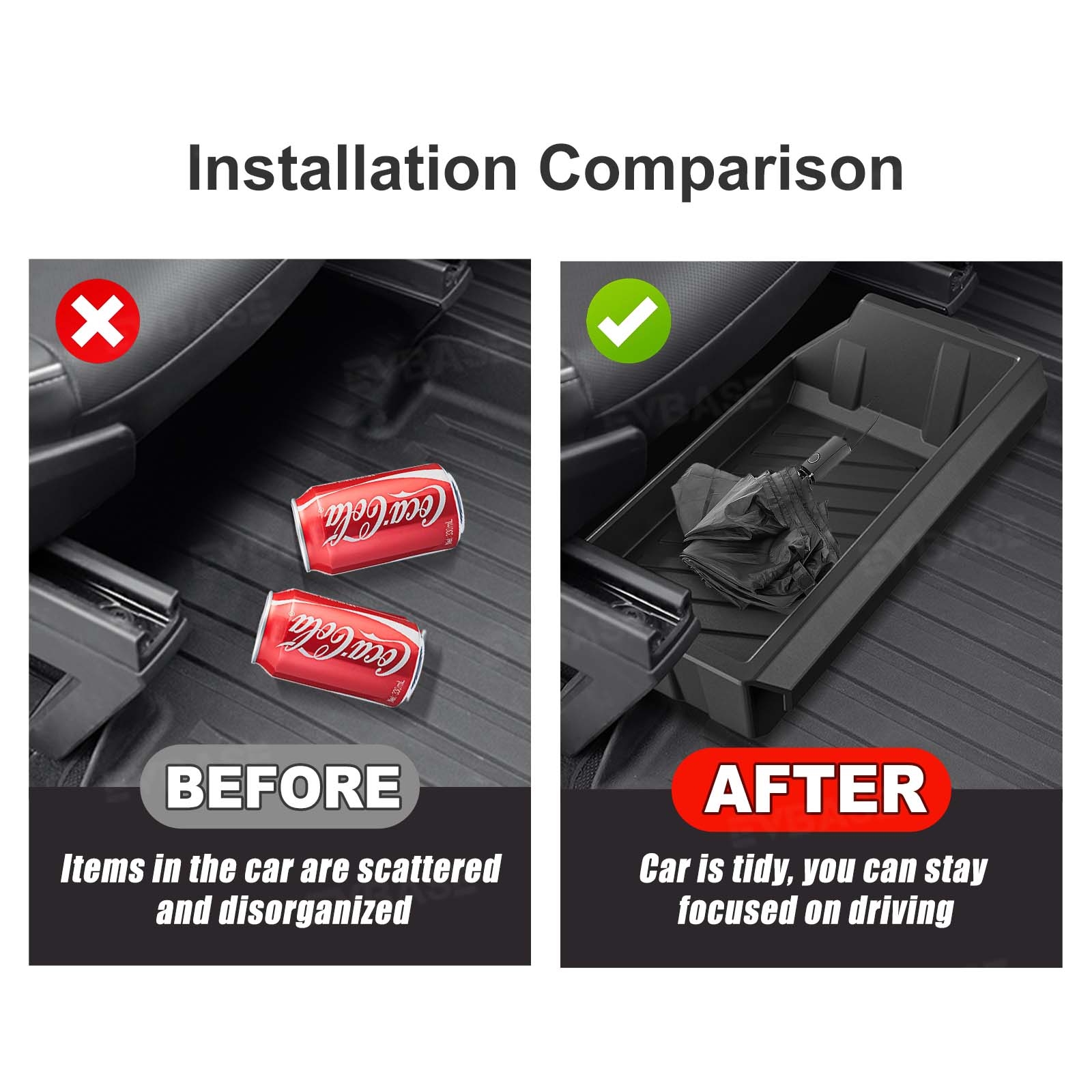 Cybertruck Front Under Seat Storage Box Hidden Non-Slip Organizer Tray