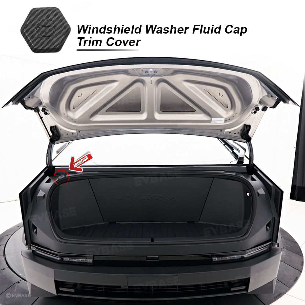 Cybertruck Windshield Wiper Fluid Reservoir Cap ABS Carbon Fiber Style Trim Cover