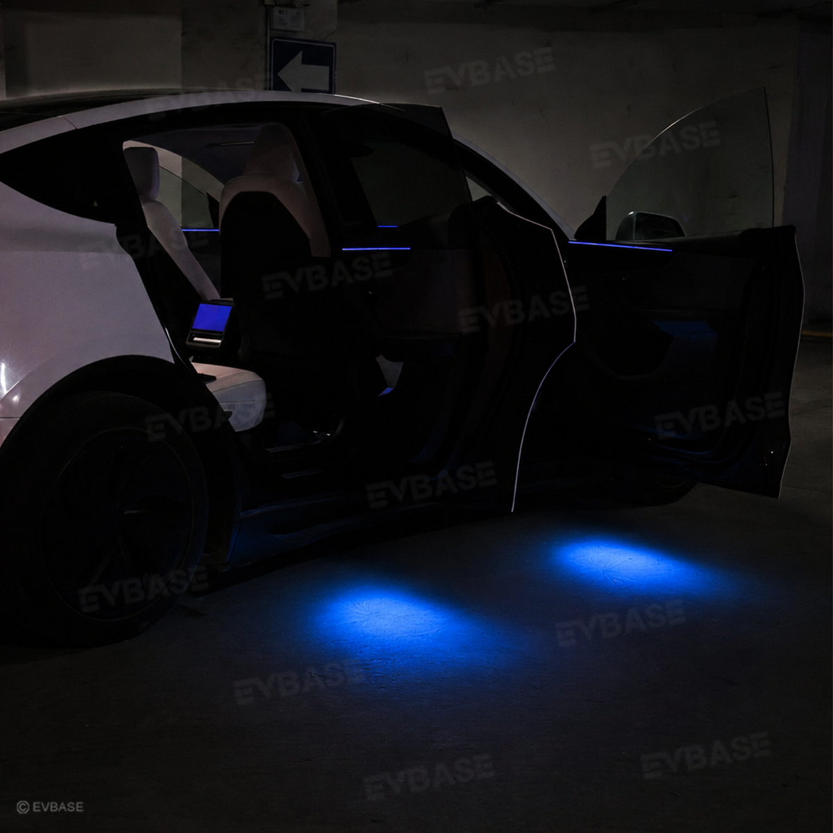Model Y Juniper/ 3 Highland Projection Lights & Footwell Lights & Center Console Ambient Lighting with Factory Screen Control
