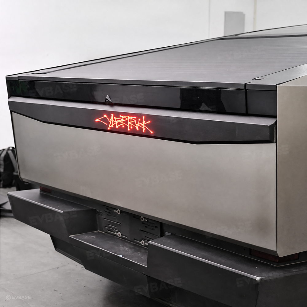 Cybertruck Tailgate Protector 2.0 OEM-Style Anti-Scratch ABS Tailgate Trim Cover with Illuminated LED Logo