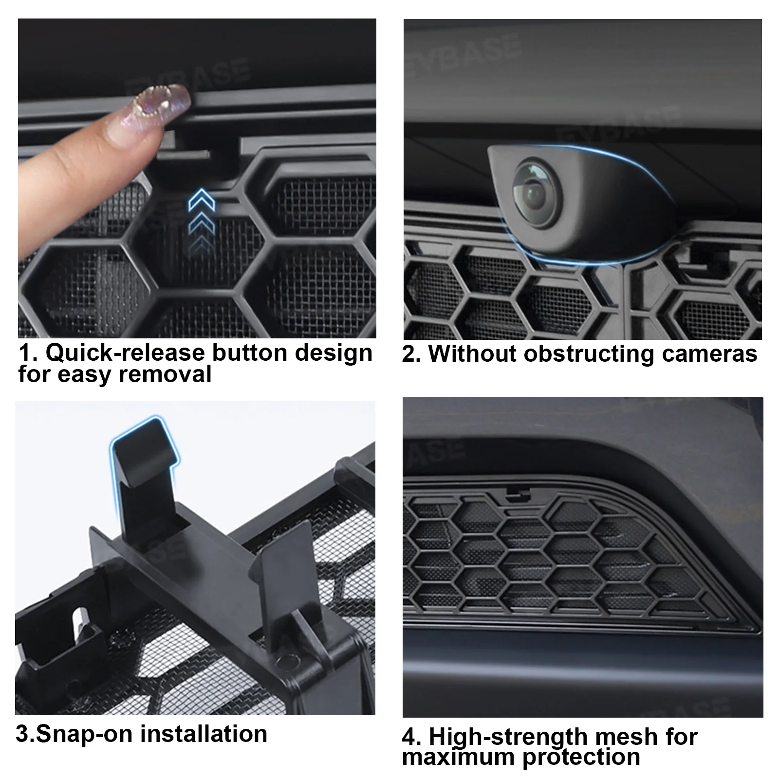Model 3 Highland Radiator Grille Mesh Insert & Air Intake Vent Cover & Under-Seat Air Vent Cover Backseat Air Flow Outlet Protector