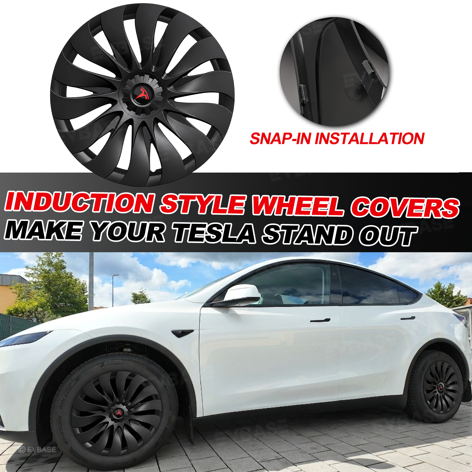 Model Y Juniper Standard Wheel Covers 18inch Aperture Wheels Überturbine Style Hubcaps