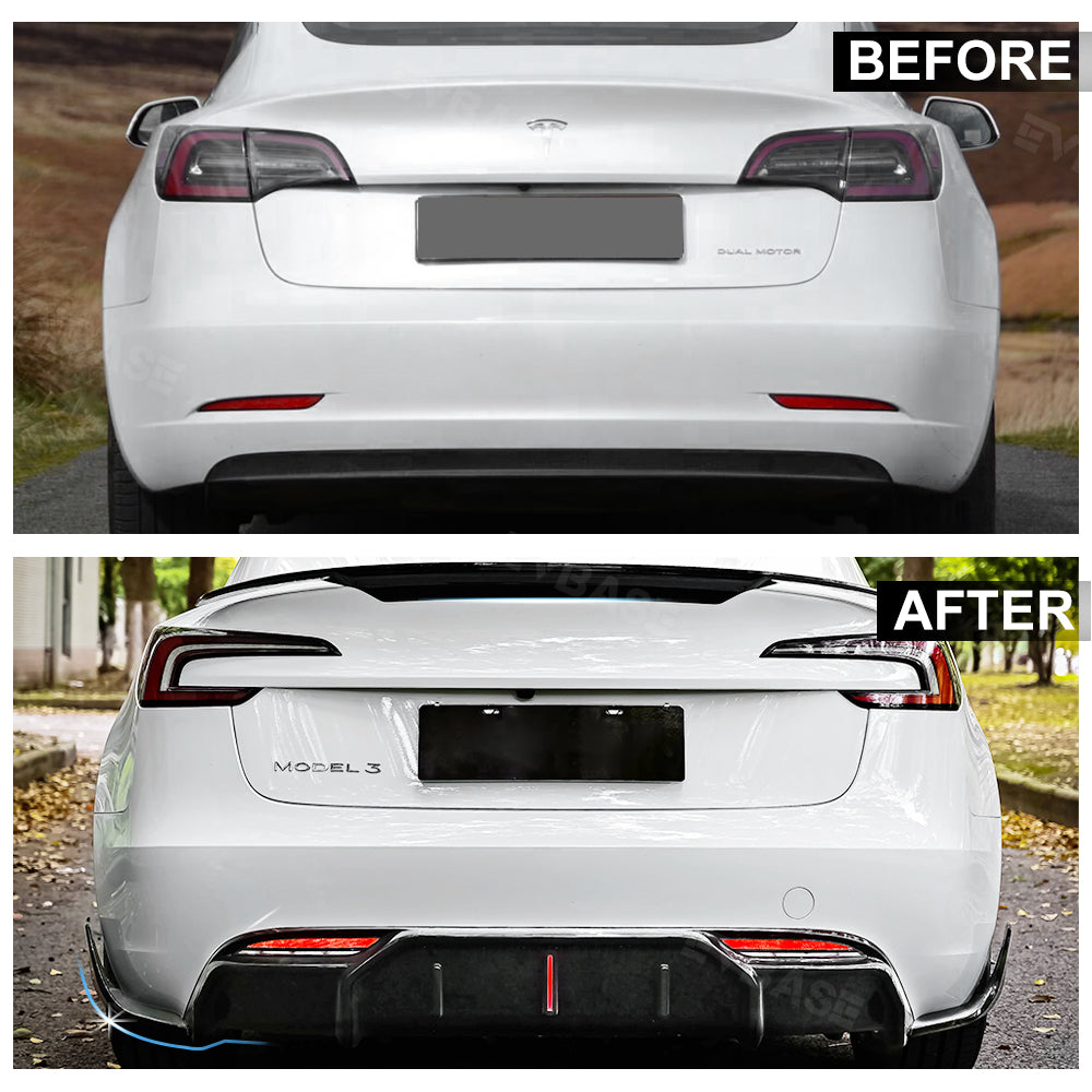 Model 3 Highland Body Kit ABS Bumper Lip Diffuser Splitter Corners Front Bumper Rear Spoiler Wing for Tesla