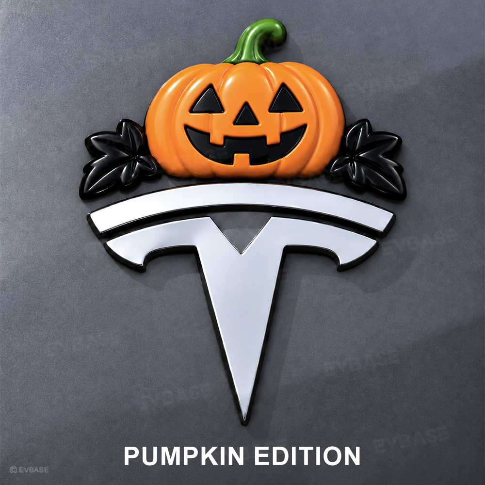 Model Y/3/YL Halloween Tesla Emblem Decals Holiday Decor Waterproof Stickers Bat & Pumpkin Style