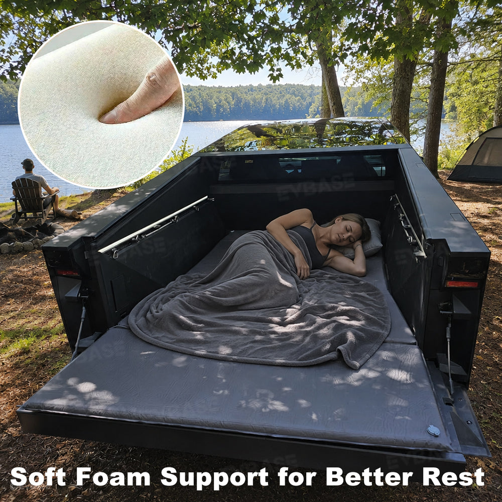Cybertruck Air Mattress Frunk & Truck Bed Inflatable Camping Mattress Self-Inflating Travel Bed 2-Piece Set