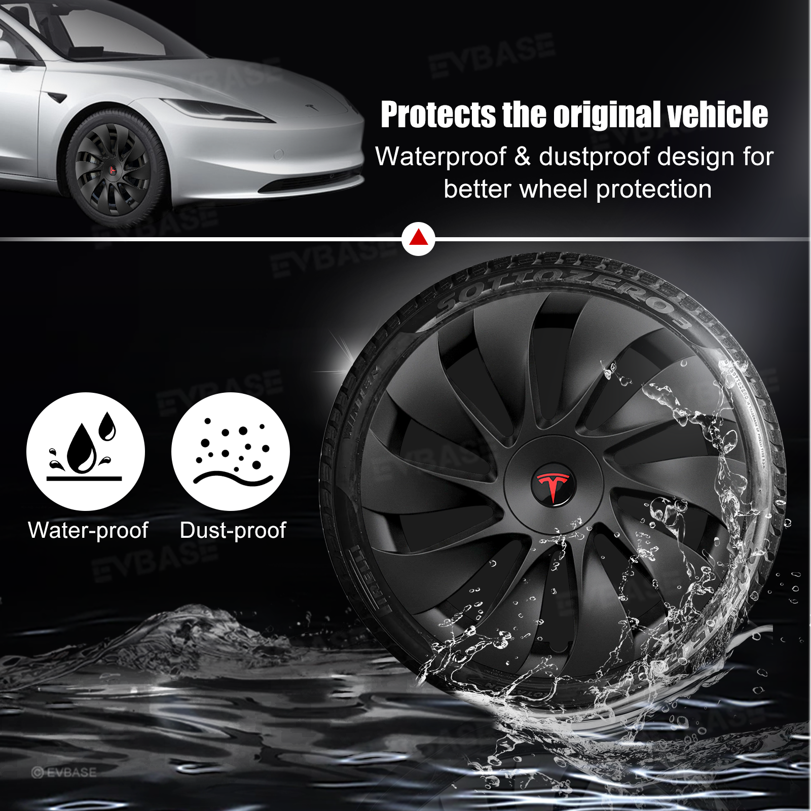 Model 3 Standard Wheel Covers for Tesla 18 Inch Prismata Wheels Überturbine Style Hubcaps