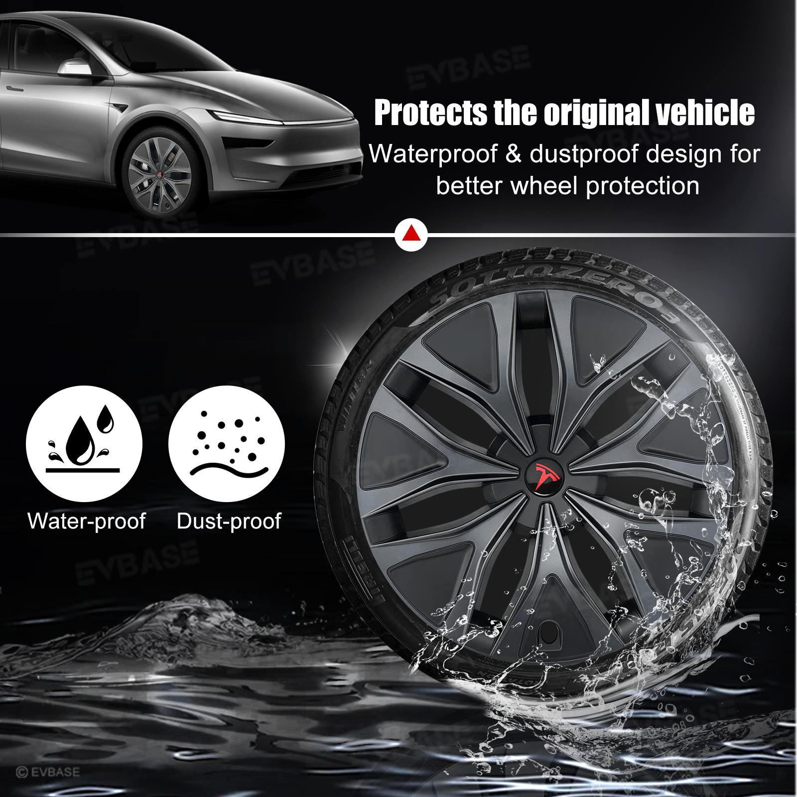 Model Y L Wheel Covers 19" Mecha Wheels Hubcaps Inspired By Model Y Performance