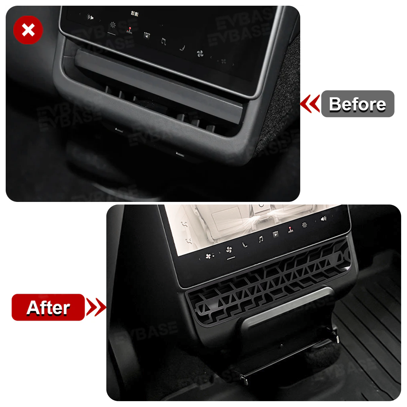 Model Y Juniper/ 3 Highland Rear Vent Expansion Dock 2.0 with Retractable Fast Charging Cables & Aromatherapy & Air Vent Cover for Tesla