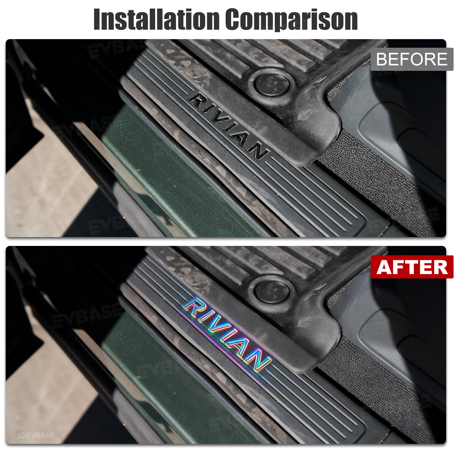 Illuminated Door Sill Replacement for Rivian R1S/ R1T LED Door Sill Light Scuff Plate