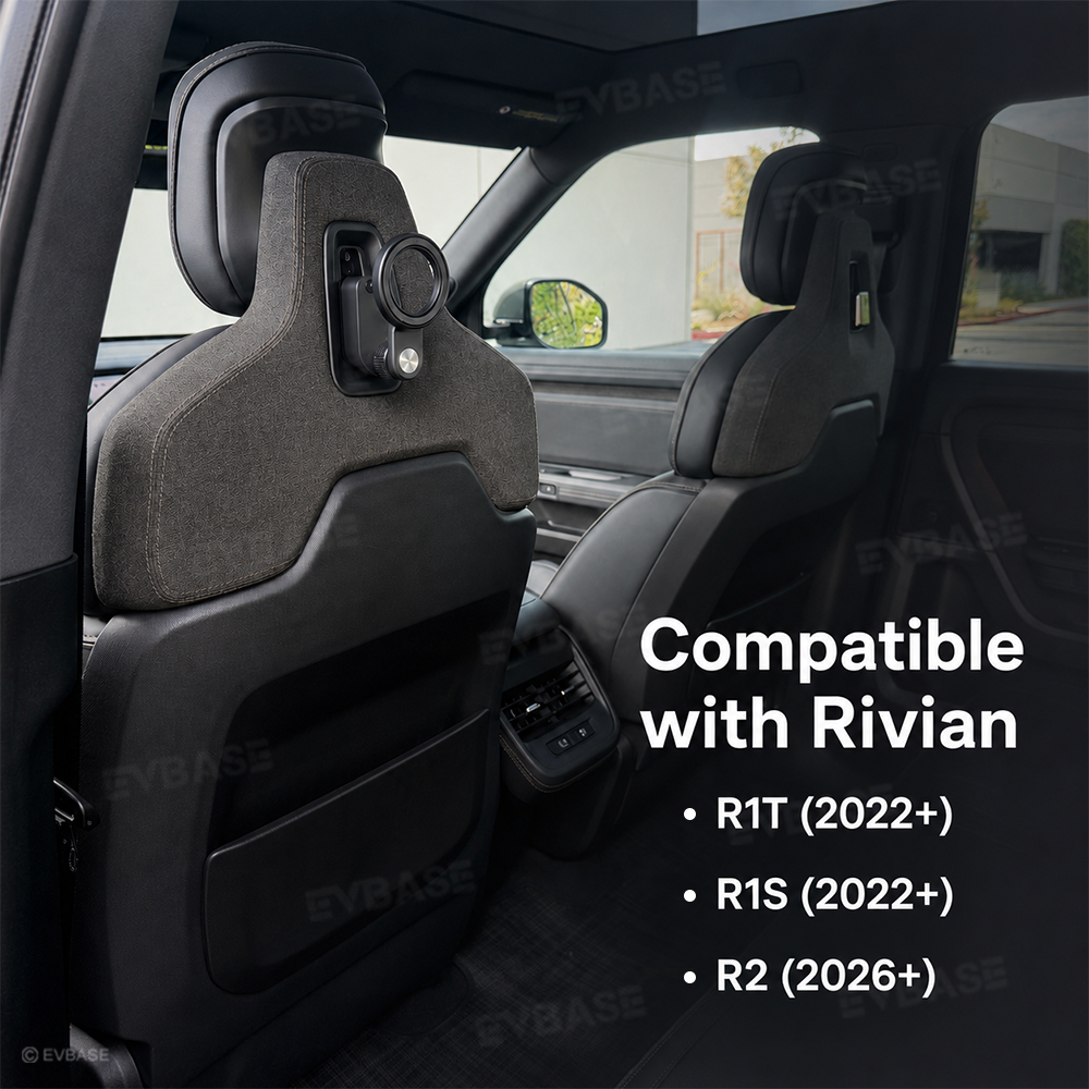Back Seat Phone & Tablet Mount Anchor for Rivian R1T/ R1S/ R2 Magnetic Ball Mount Holder
