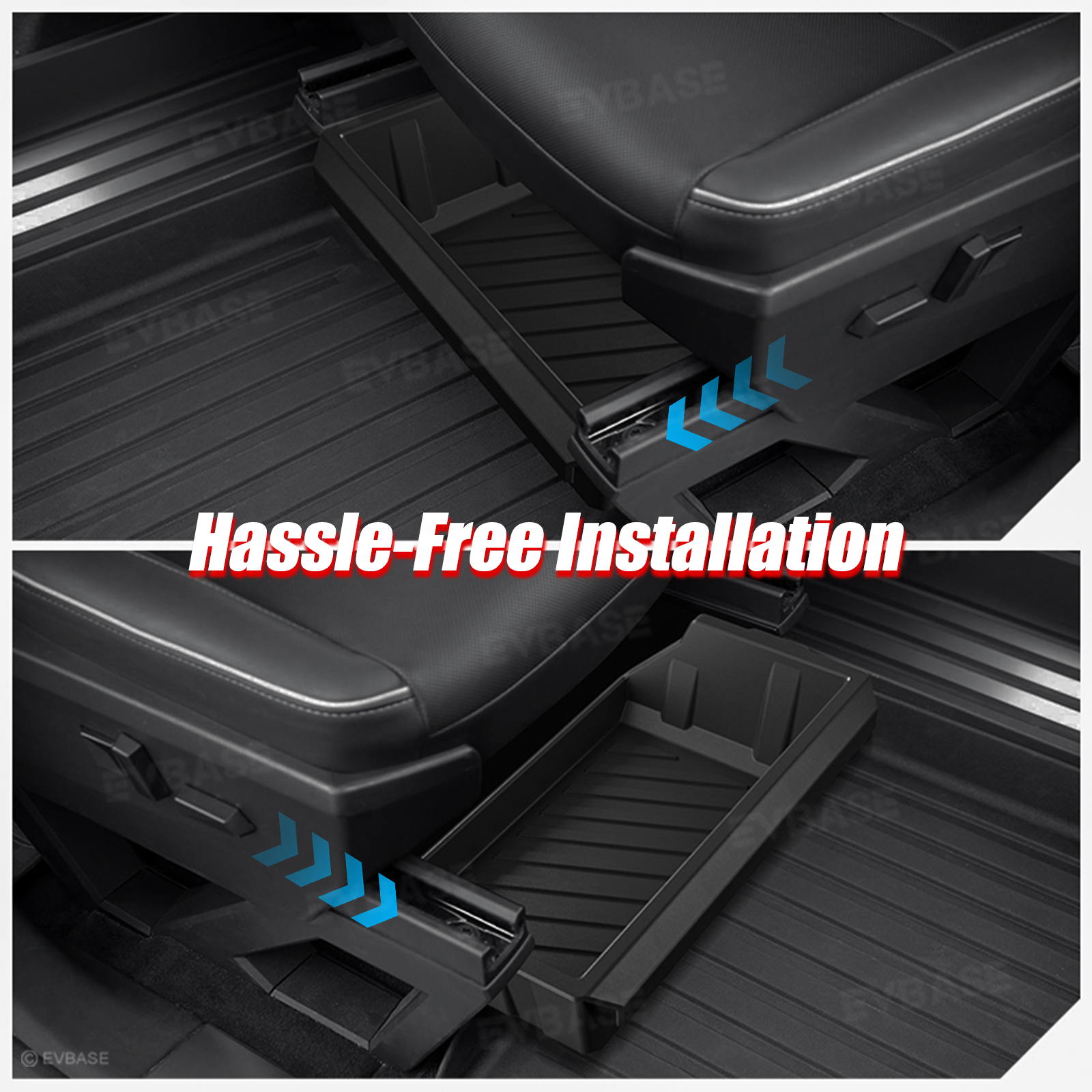 Cybertruck Front Under Seat Storage Box Hidden Non-Slip Organizer Tray