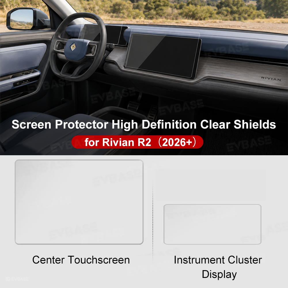 Screen Protector for Rivian R2 Center Touchscreen & Instrument Cluster HD Clear Tempered Glass Screen Protector Set