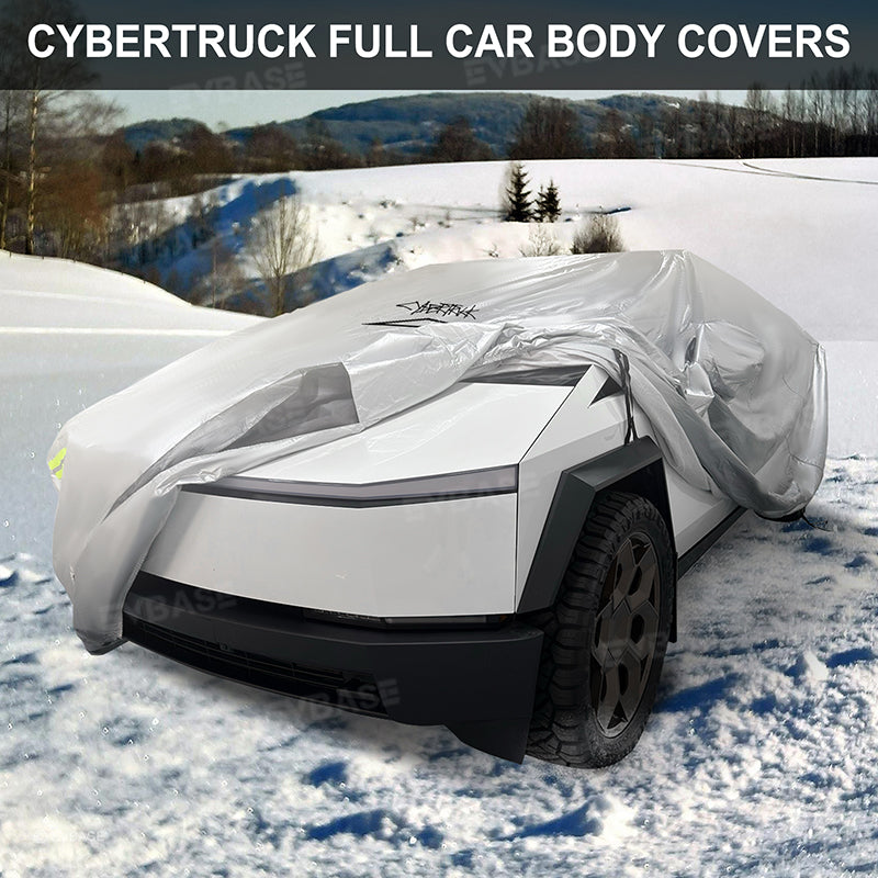 Cybertruck Full Car Covers Waterproof Sliver Coating All Weather Outdoor Protection Exterior Accessories for Tesla