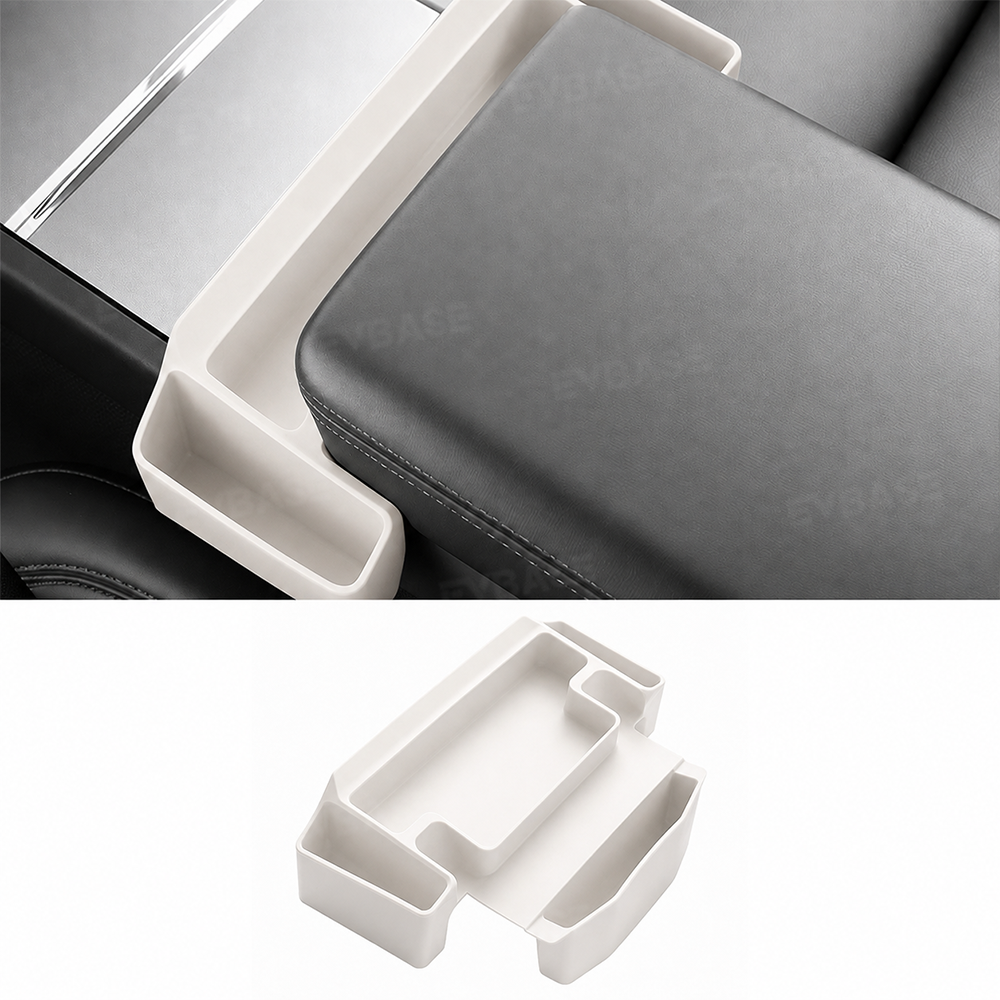 Model Y Juniper/ Y L/ 3 Highland Center Console Organizer Tray Silicone Armrest Sunglasses & Card Storage Box