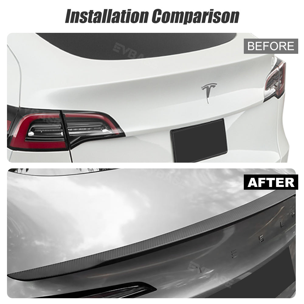 Model Y Rear Spoiler Wing Dry Real Carbon Fiber OEM Style Inspired By Model 3 Performance Rear Splitter
