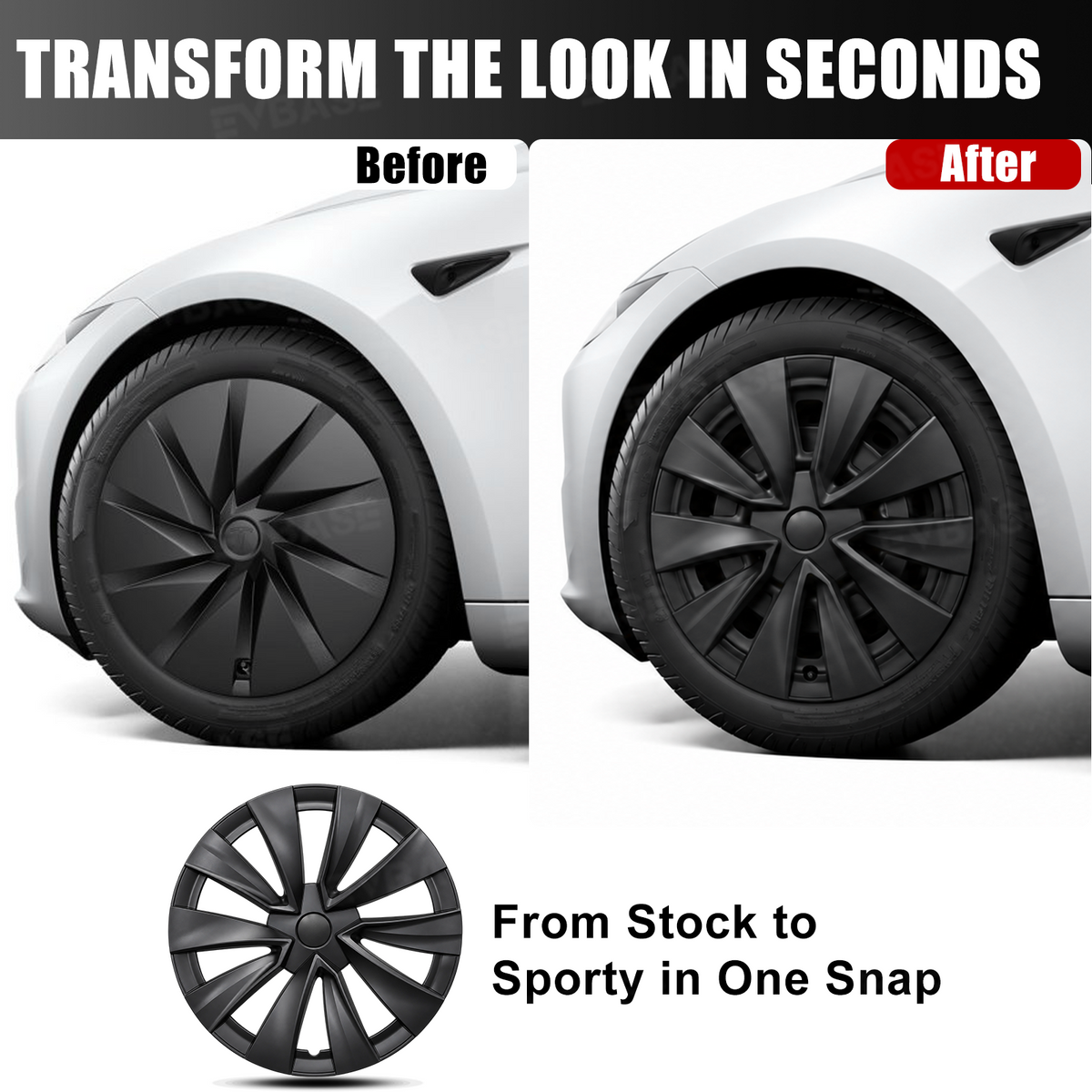 Model 3 Standard 18" Prismata Wheel Covers Multi-Spoke Style Hubcaps