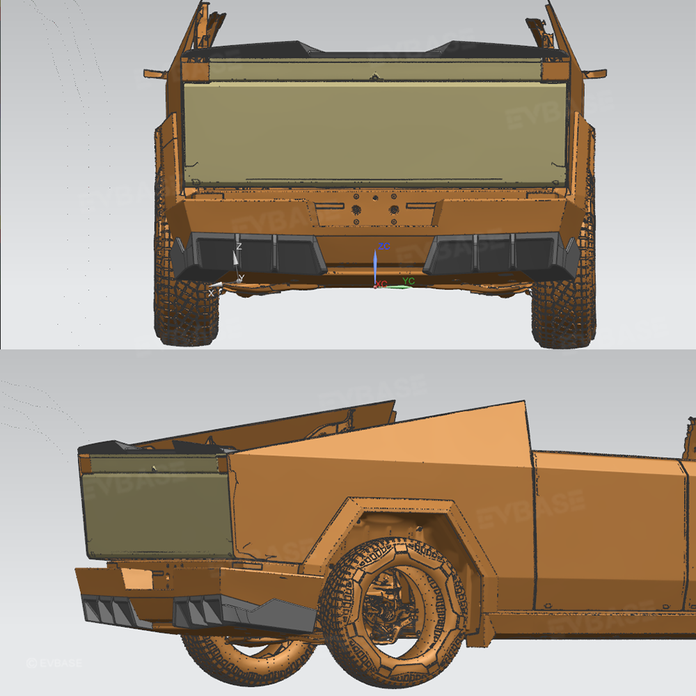 Cybertruck Rear Diffuser ABS Rear Bumper Lip Side Splitter Extension for Tesla