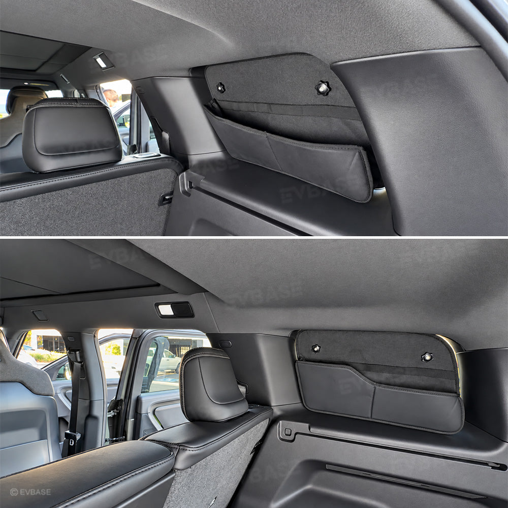 Rear Quarter Window Sunshade for Rivian R2 2-in-1 Privacy Cover with Storage Organizer Pocket
