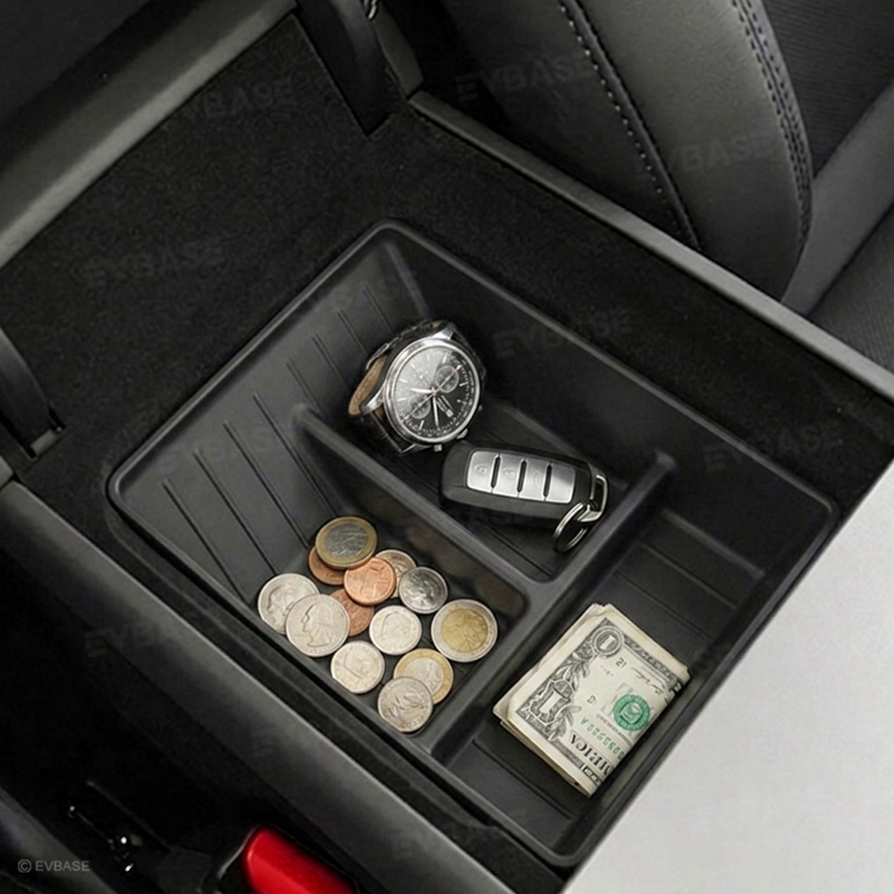Model Y Juniper Standard Center Console Armrest Organizer Tray TPE Non-Slip Storage Box