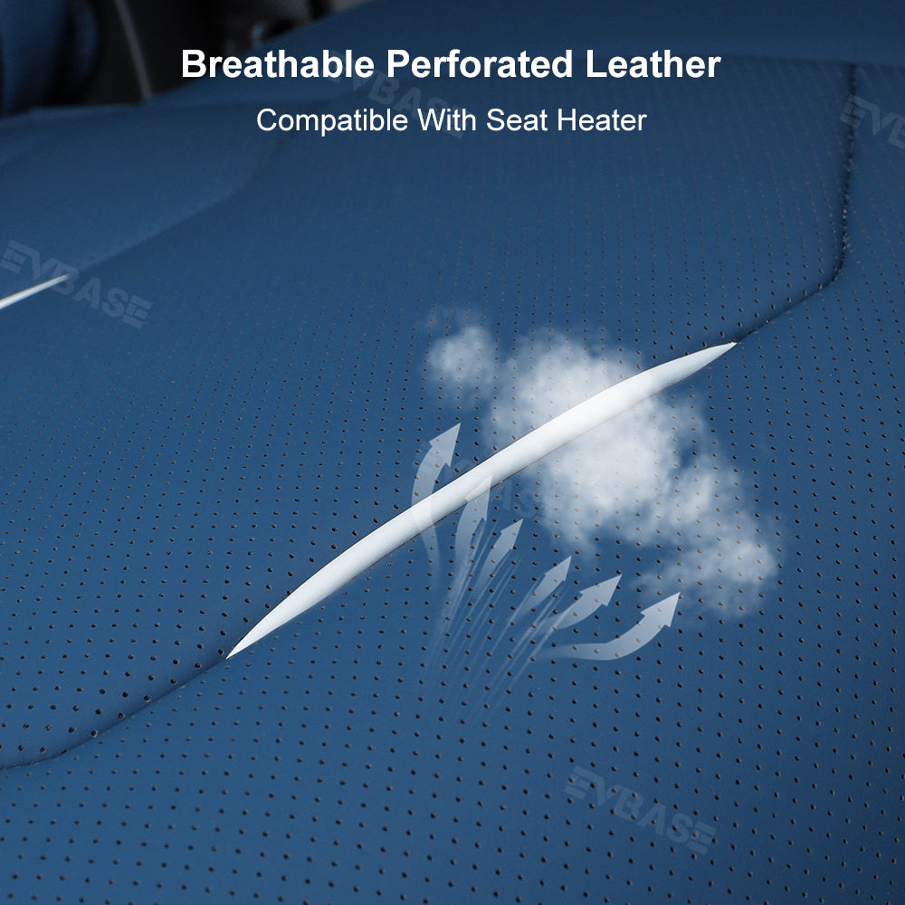 Model 3 Seat Covers NAPPA Leather All-Inclusive Breathable Seat Protector All Set Teal Blue For Tesla