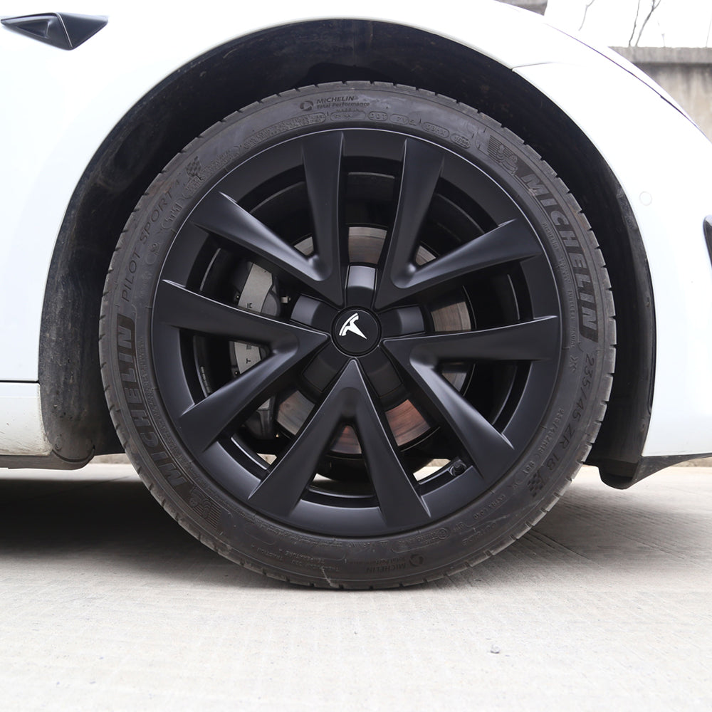 Matte Black Lug Nut Covers / Center Hub Caps Kit For Tesla Model 3, S, X, Y – 4 Pieces