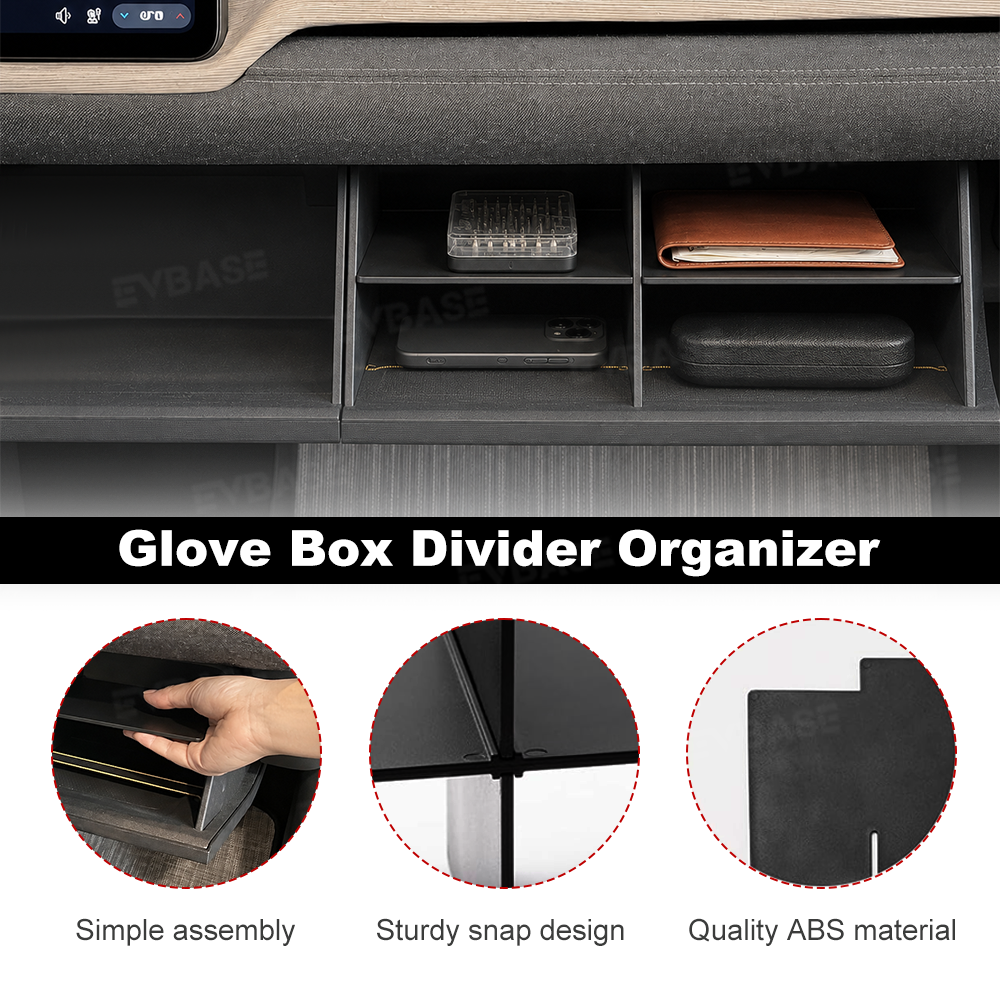 Glove Box Organizer Divider for Rivian R2 Center Console Organizer Storage Partition Insert