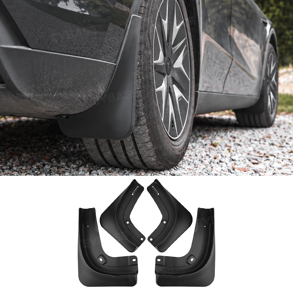 Model Y L Mud Flaps No-Drill Front & Rear Fender Splash Guards TPE All-Weather Protection