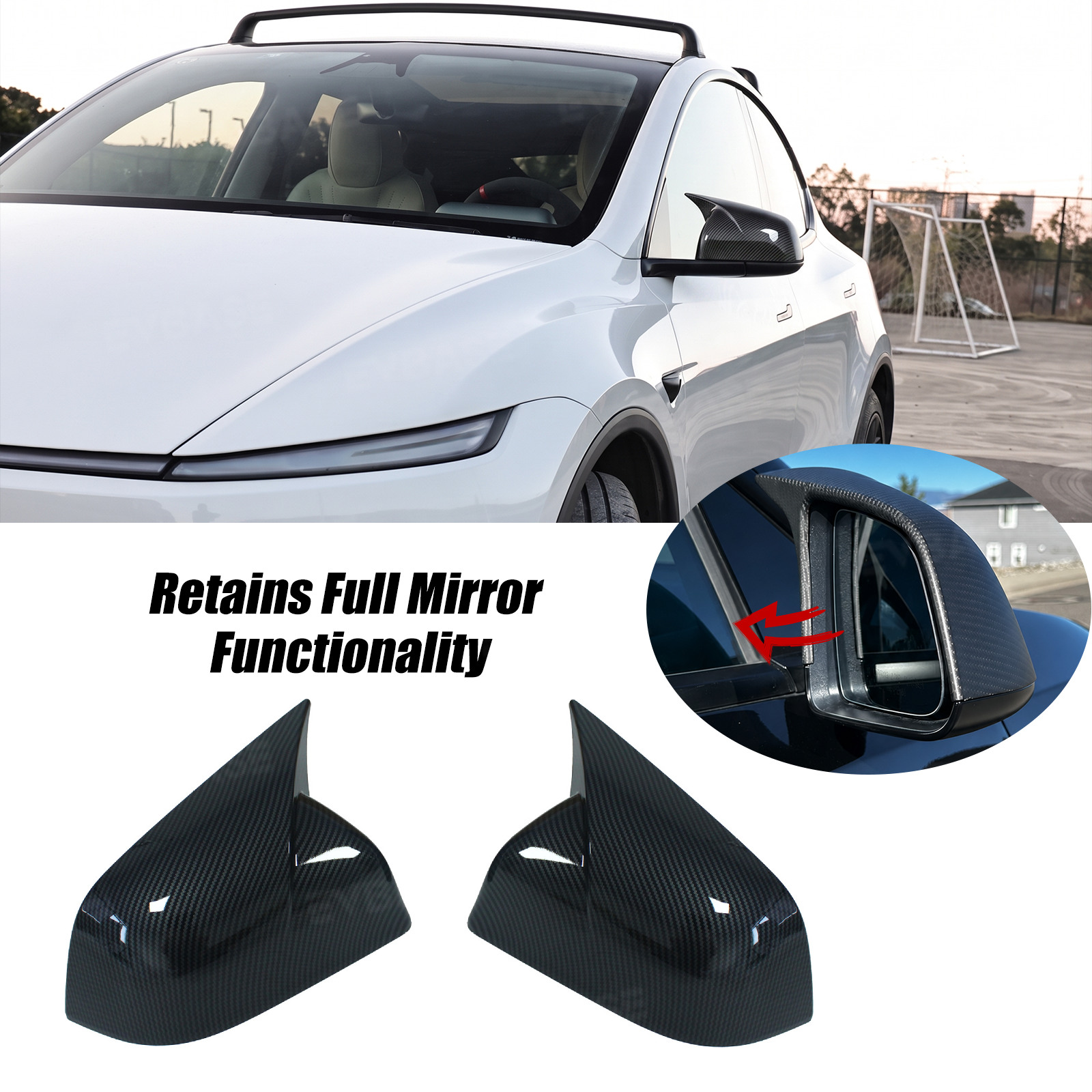 Model Y Juniper Side Mirror Cap Covers ABS Performance-Inspired Styling Rearview Mirror Caps