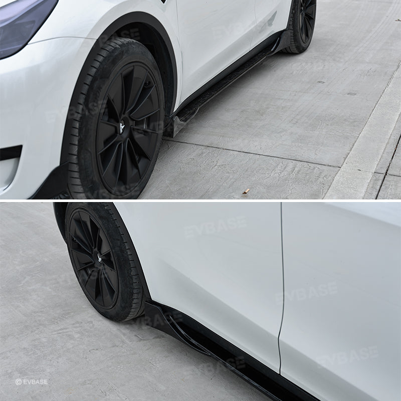 Model Y 3 Side Skirts Splitter Lip ABS Body Kit F Style Extensions Diffuser Panel Pair