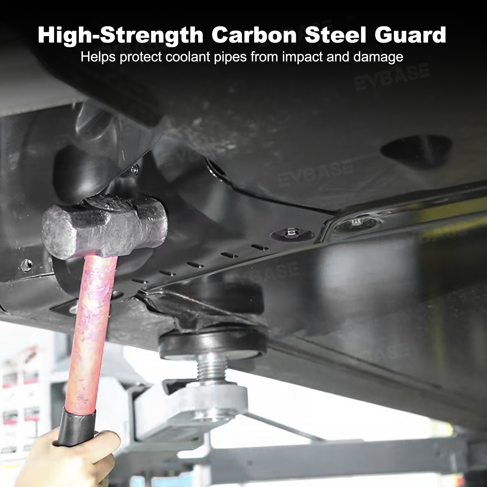 Model 3/Y Coolant Line Skid Plate Protection Guards Lower Chassis Coolant Pipe Protection Cover (Powder Coated)-Carbon Steel