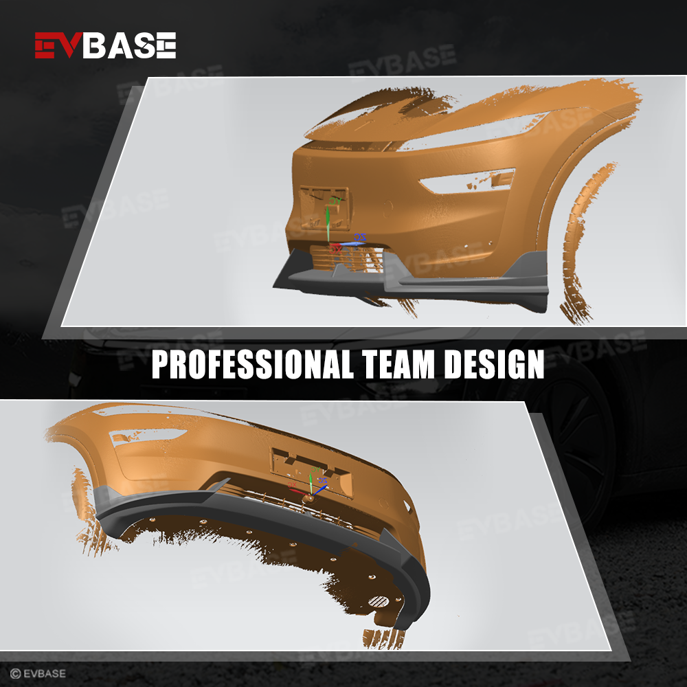 Tesla Front Lip For Model Y Juniper V Style Front Splitter ABS Front Apron Body Kit