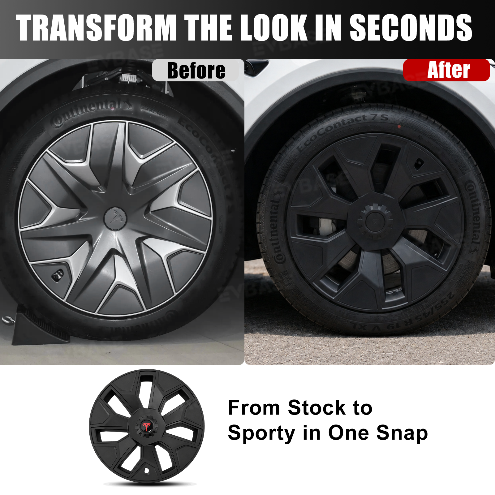 Model Y L Wheel Covers 19" Machina 2.0 Wheels OEM-Style Hubcaps